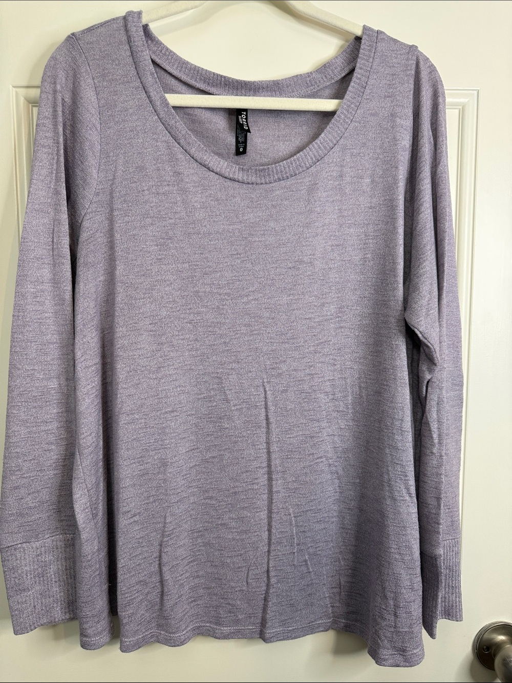 Torrid Lilac Long Sleeve Lightweight Scoop Neck Sweater